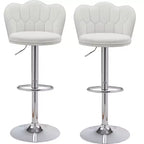 Tabourets de bar en velours VECELO, lot de 2/4, tabourets de bar réglables avec dossier, tabourets de comptoir sans accoudoirs, chaises de bar pivotantes pour pub ou îlot de cuisine