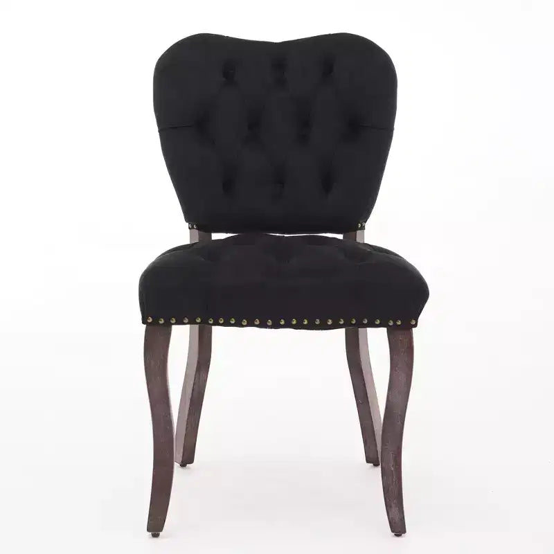 CLIHOME Lot de 2 chaises de salle à manger vintage françaises en tissu capitonné