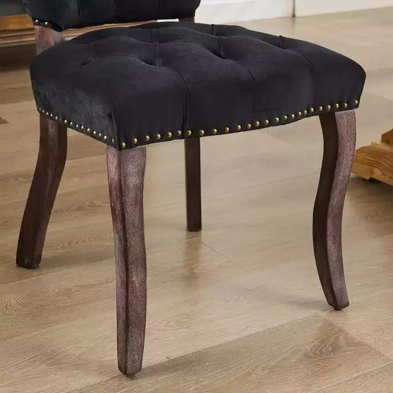 CLIHOME Lot de 2 chaises de salle à manger vintage françaises en tissu capitonné