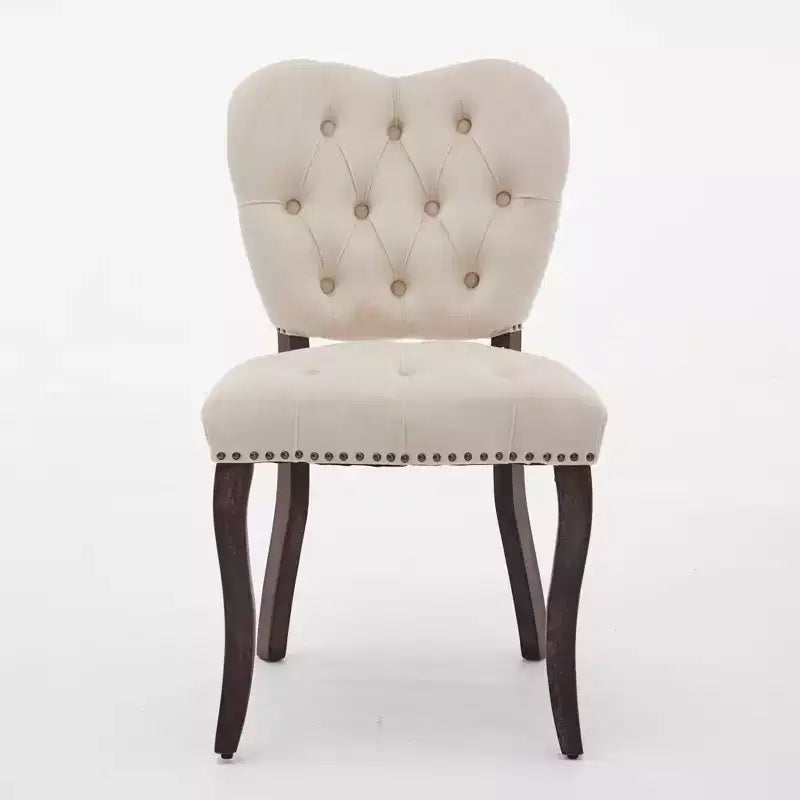CLIHOME Lot de 2 chaises de salle à manger vintage françaises en tissu capitonné