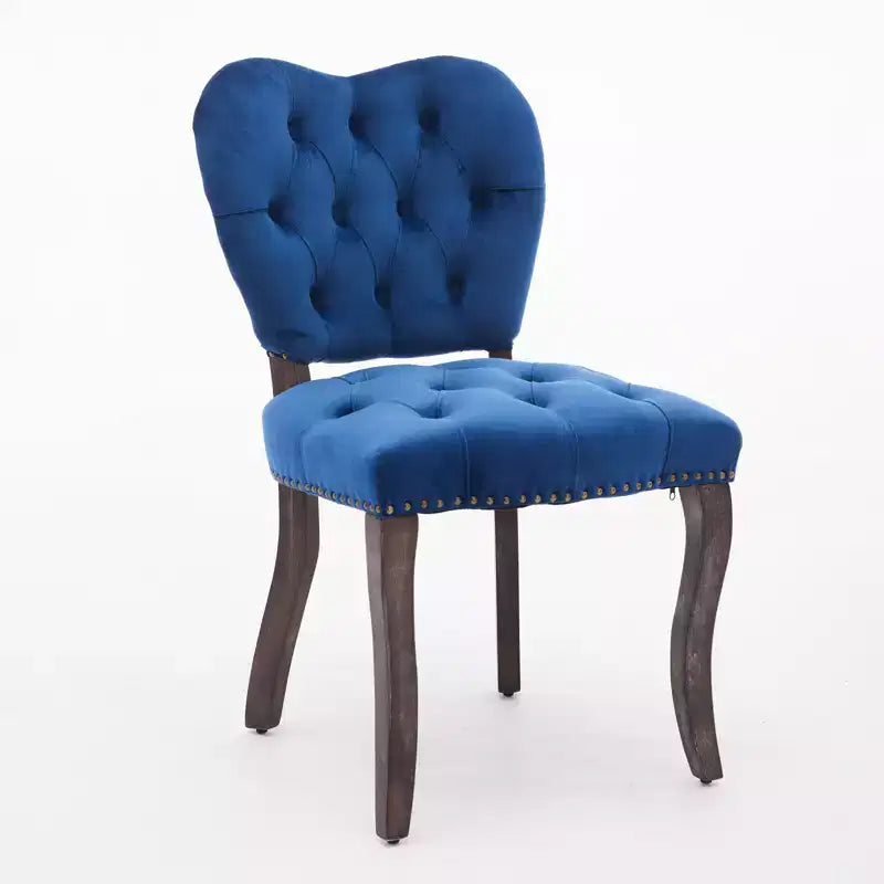 CLIHOME Lot de 2 chaises de salle à manger vintage françaises en tissu capitonné