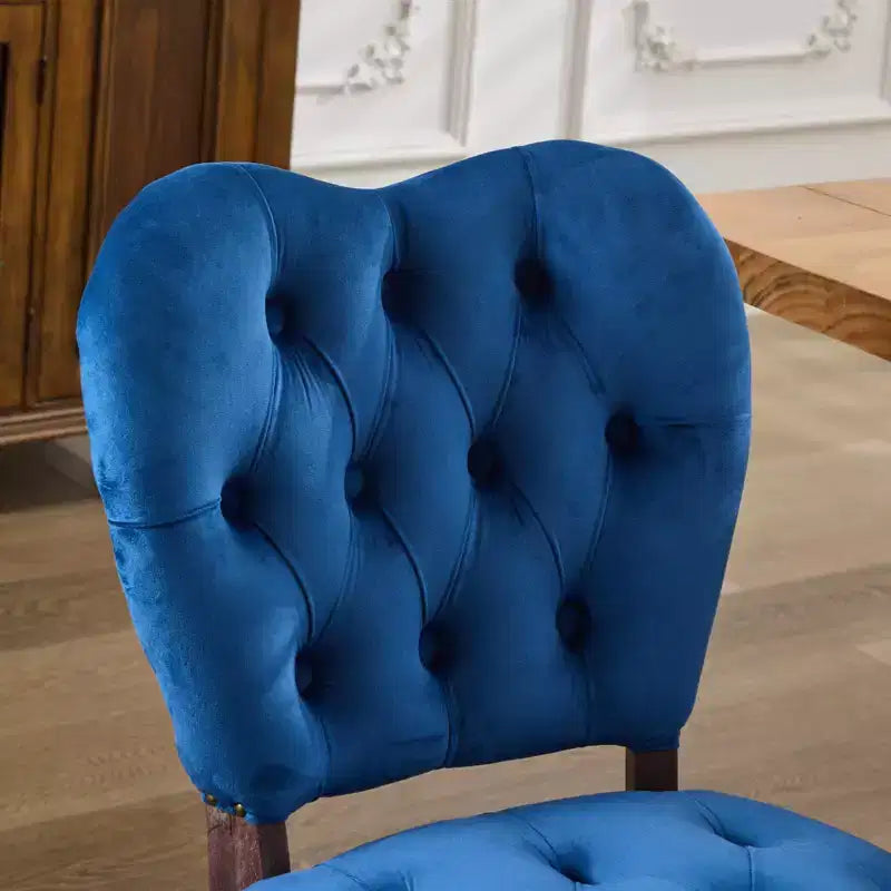 CLIHOME Lot de 2 chaises de salle à manger vintage françaises en tissu capitonné