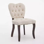 CLIHOME Lot de 2 chaises de salle à manger vintage françaises en tissu capitonné