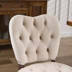 CLIHOME Lot de 2 chaises de salle à manger vintage françaises en tissu capitonné