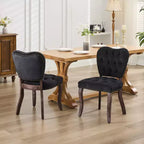 CLIHOME Lot de 2 chaises de salle à manger vintage françaises en tissu capitonné