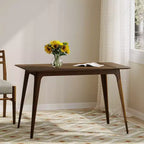 Table à manger rectangulaire GDFStudio Keiko en bois de style moderne du milieu du siècle avec pieds évasés