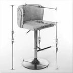 CLIHOME Lot de 2 tabourets de bar pivotants à hauteur réglable avec piètement chromé, tabourets de bar modernes revêtus de PU
