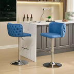 CLIHOME Lot de 2 tabourets de bar pivotants à hauteur réglable avec piètement chromé, tabourets de bar modernes revêtus de PU
