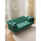 MAYEERTY Canapé deux places en velours confortable pour salon et chambre vert