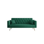 MAYEERTY Canapé deux places en velours confortable pour salon et chambre vert