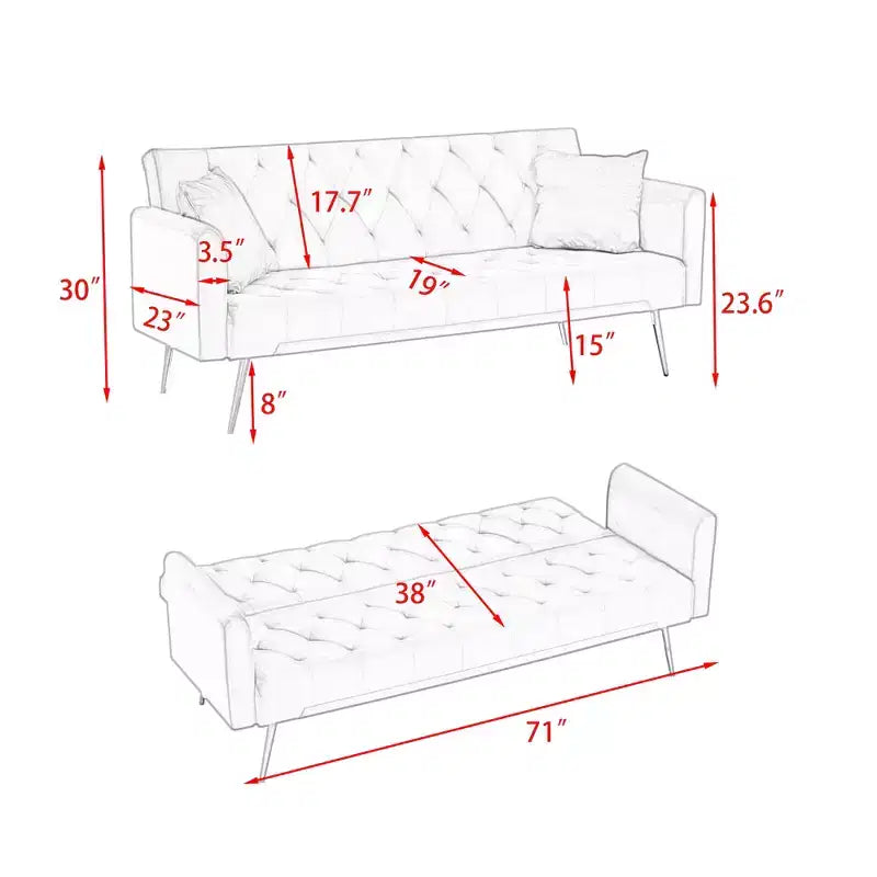 MAYEERTY Canapé deux places en velours confortable pour salon et chambre vert