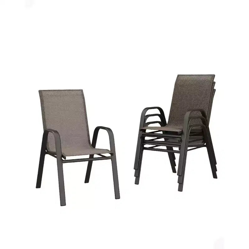Lot de 4 chaises de terrasse GustoWave, chaises de salle à manger empilables d'extérieur toutes saisons, meubles de jardin respirants pour le jardin