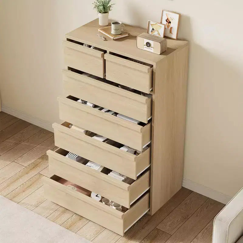 Commode à 7 tiroirs pour chambre à coucher, organisateur de commode double moderne avec 7 grands tiroirs de rangement, commode en bois pour chambre à coucher, salon, chambre d'enfant