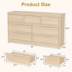 Commode à 7 tiroirs pour chambre à coucher, organisateur de commode double moderne avec 7 grands tiroirs de rangement, commode en bois pour chambre à coucher, salon, chambre d'enfant