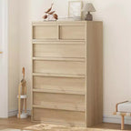 7 Drawer Dresser for Bedroom, Modern Double Dresser Organizer with 7 Drawers Large Storage, Wooden Chest of Drawers for Bedroom, Living Room, Nursery
