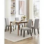 2 chaises de salle à manger rembourrées avec pieds en bois, chaises modernes sans accoudoirs pour salle à manger, cuisine, restaurant, salon, capacité de poids de 120 kg