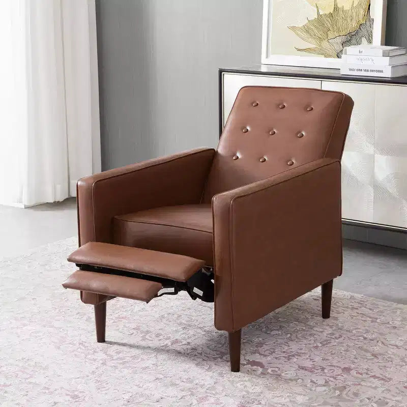 GDFStudio Mason Fauteuils inclinables capitonnés à dossier basculant de style moderne du milieu du siècle