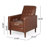 GDFStudio Mason Fauteuils inclinables capitonnés à dossier basculant de style moderne du milieu du siècle