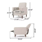 GDFStudio Mason Fauteuils inclinables capitonnés à dossier basculant de style moderne du milieu du siècle