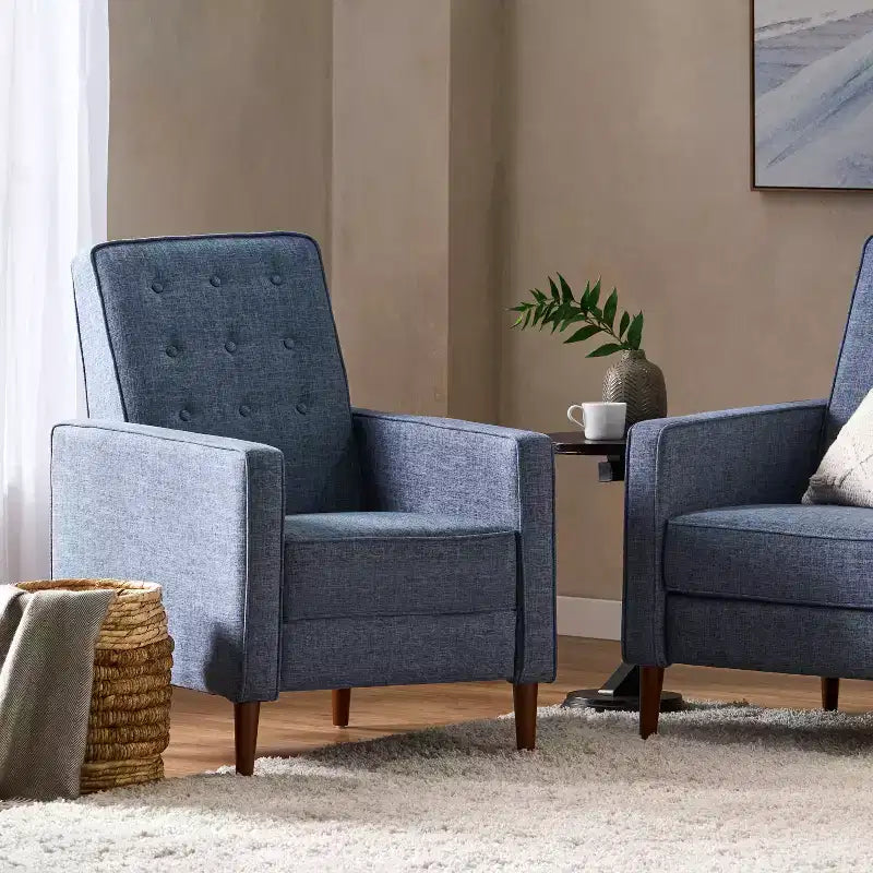 GDFStudio Mason Fauteuils inclinables capitonnés à dossier basculant de style moderne du milieu du siècle