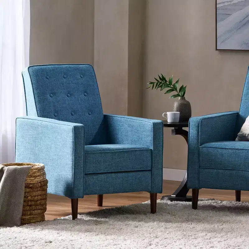 GDFStudio Mason Fauteuils inclinables capitonnés à dossier basculant de style moderne du milieu du siècle
