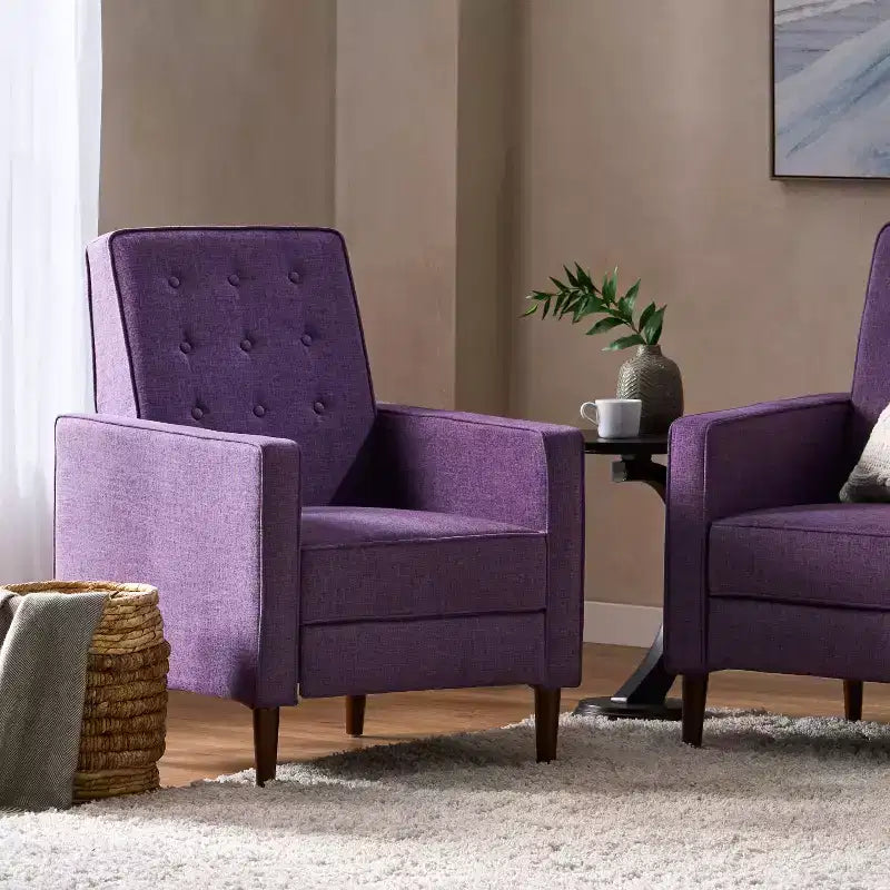 GDFStudio Mason Fauteuils inclinables capitonnés à dossier basculant de style moderne du milieu du siècle