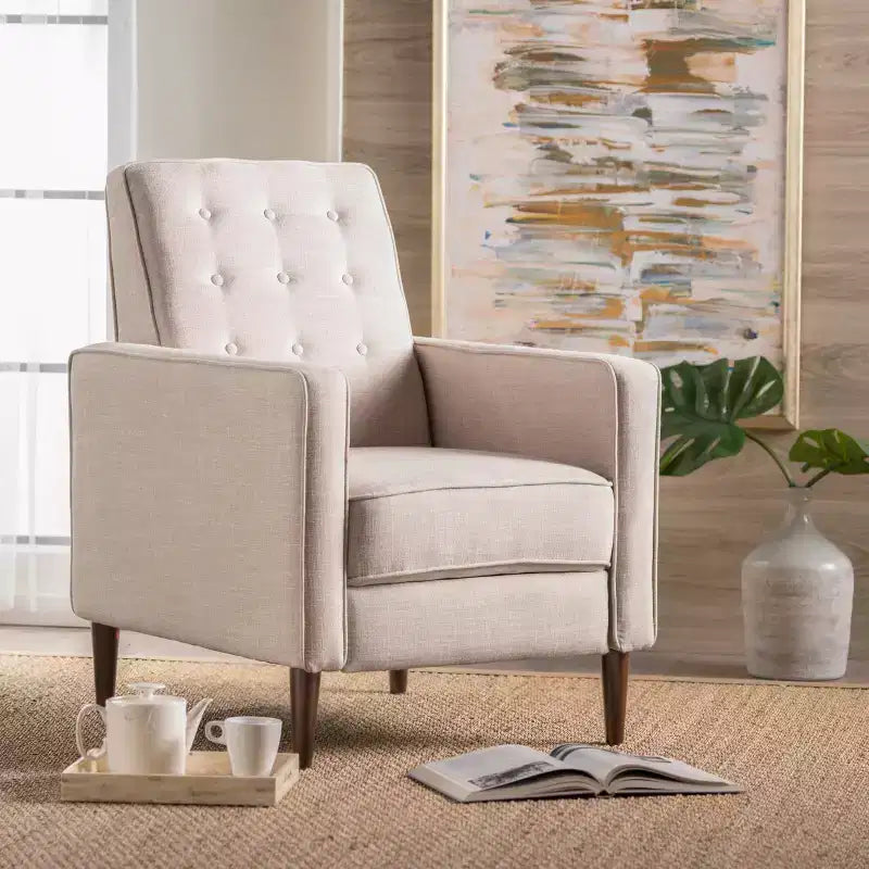 GDFStudio Mason Fauteuils inclinables capitonnés à dossier basculant de style moderne du milieu du siècle