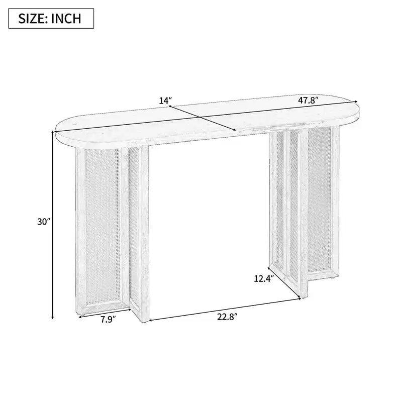 MAYEERTY Table Console Étroite en Rotin avec Rangement pour Salon Couloir Espresso
