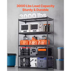 Étagères de Rangement VEVOR, 1360 kg, Étagères de Garage Robustes à 5 Niveaux, Étagères Métalliques Réglables 50,8 P x 121,9 L x 182,9 H, Noires