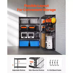 Étagères de Rangement VEVOR, 1360 kg, Étagères de Garage Robustes à 5 Niveaux, Étagères Métalliques Réglables 50,8 P x 121,9 L x 182,9 H, Noires