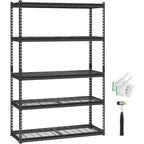 VEVOR Storage Shelves, 2500 lbs, 5 Tier Heavy Duty Garage Shelving, 18 D x 48 W x 72 H Adjustable Metal Shelves, Black