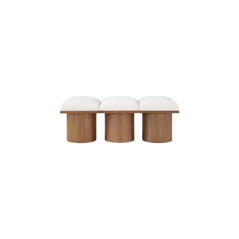 Meridian Furniture, Banc en Tissu Bouclé Crème Pavilion