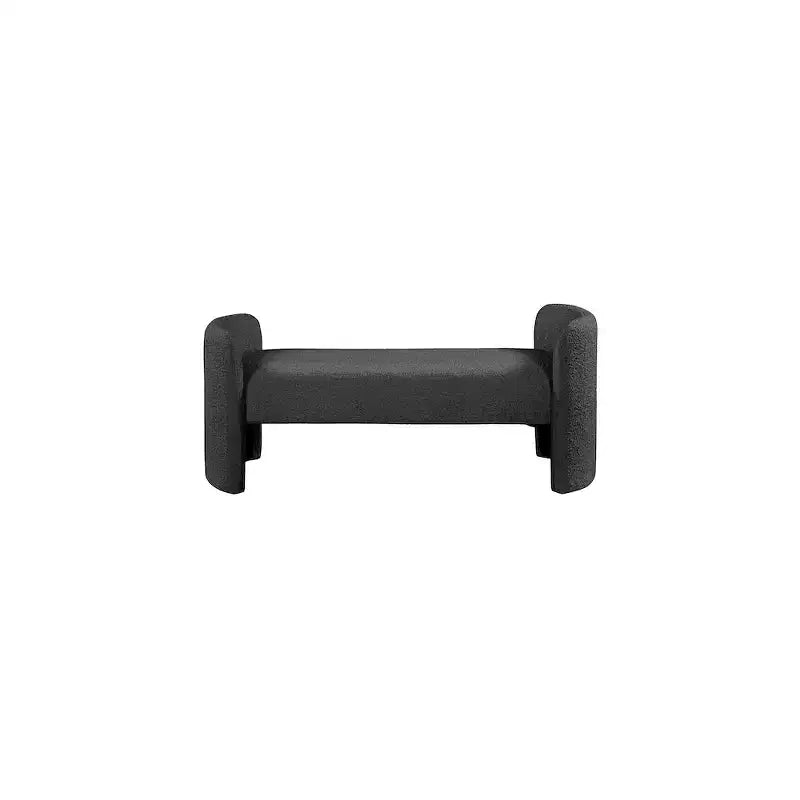 Banc en tissu bouclette noir Peyton, Meridian Furniture