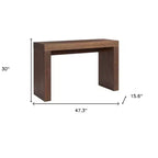 HomeRoots Table console en blocs de bois marron 47