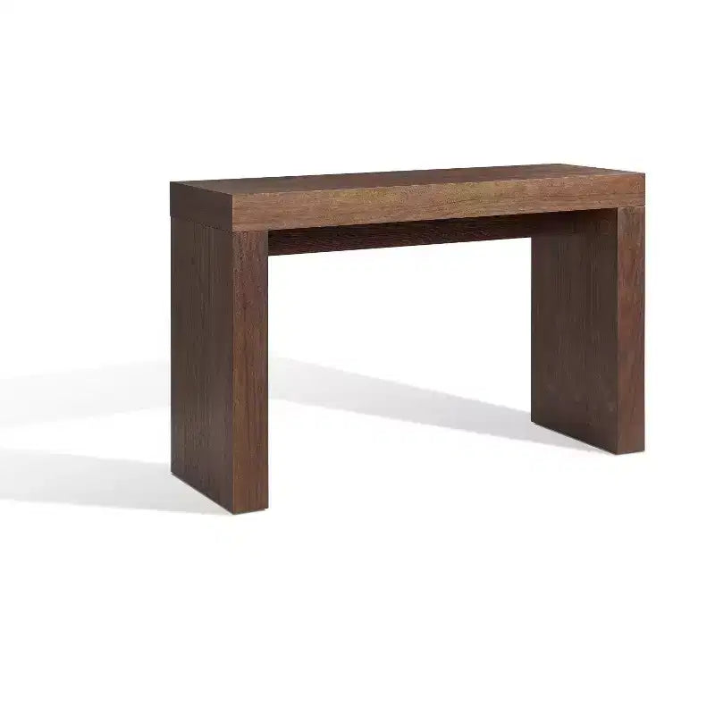 HomeRoots Table console en blocs de bois marron 47