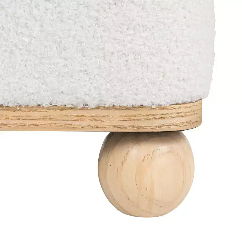 Ottoman carré rembourré bouclette Storied Home, crème