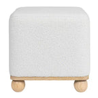 Ottoman carré rembourré bouclette Storied Home, crème