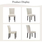 Lot de 2 chaises de salle à manger, chaises rembourrées pour salle à manger, chaises de cuisine en tissu avec pieds en bois cloutés et coussin rembourré, pour salon