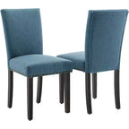 Lot de 2 chaises de salle à manger, chaises rembourrées pour salle à manger, chaises de cuisine en tissu avec pieds en bois cloutés et coussin rembourré, pour salon