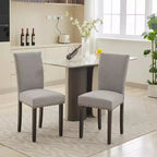 Lot de 2 chaises de salle à manger, chaises rembourrées pour salle à manger, chaises de cuisine en tissu avec pieds en bois cloutés et coussin rembourré, pour salon