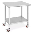Stainless Steel Workbench - Durable, Rust-Resistant, Easy to Clean, Heavy Duty, Adjustable Height