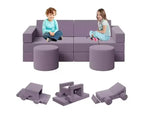 Canapé modulable GustoWave pour enfants avec housses en velours lavables, 13 pièces, château fort, canapé convertible en mousse pour enfant