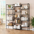 Étagère industrielle à 5 niveaux – Tablettes en bois réglables et cadre métallique robuste, capacité de 45 kg, organiseur de rangement large