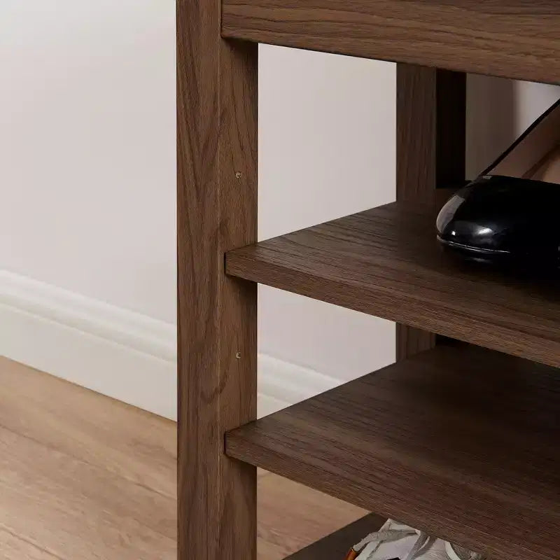 Banc de rangement avec coussin, banc à chaussures avec rangement caché, organiseur de chaussures à 3 niveaux pour entrée - ModernLuxe