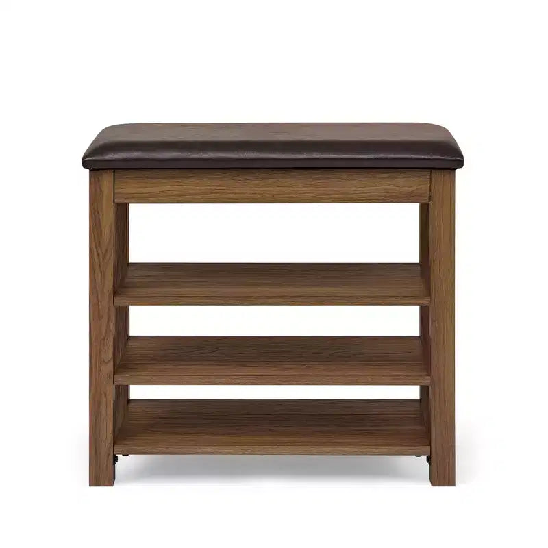Banc de rangement avec coussin, banc à chaussures avec rangement caché, organiseur de chaussures à 3 niveaux pour entrée - ModernLuxe