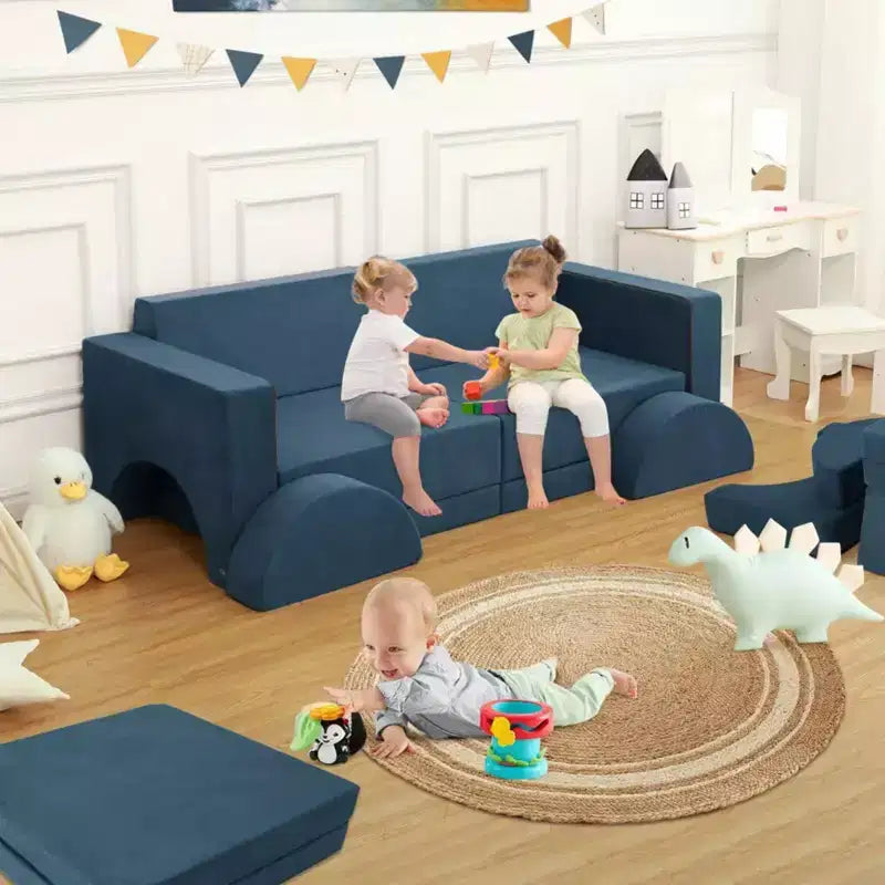 GustoWave Canapé Modulable 8 Pièces pour Enfants, Canapé de Jeu Modulable, Canapé Convertible pour Enfants avec Housse Amovible