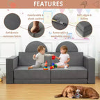 GustoWave Canapé Modulable 8 Pièces pour Enfants, Canapé de Jeu Modulable, Canapé Convertible pour Enfants avec Housse Amovible