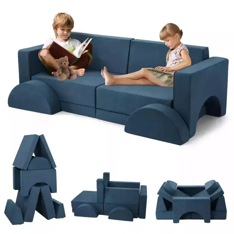 GustoWave Canapé Modulable 8 Pièces pour Enfants, Canapé de Jeu Modulable, Canapé Convertible pour Enfants avec Housse Amovible