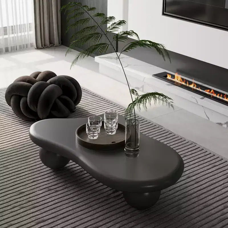 Table basse en forme de nuage de 47 po avec 3 pieds sphériques pour le salon