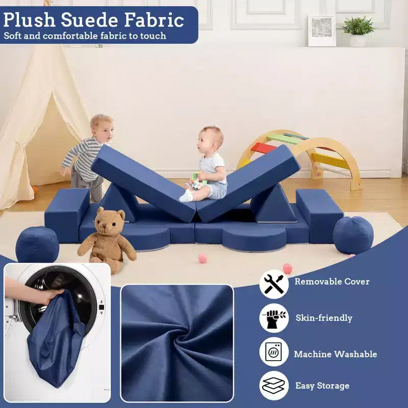 Canapé Enfant GustoWave 12 pièces, Canapé Modulaire pour Enfants stimulant la Créativité, Canapé Sectionnel pour Enfants, Canapé pour Tout-petits
